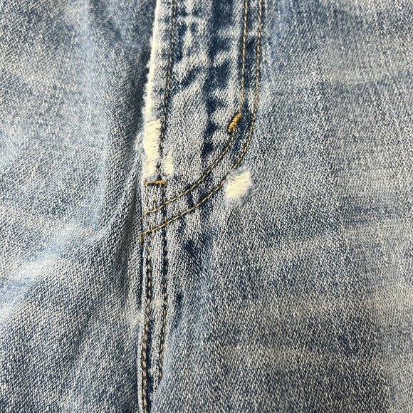 LEVIS 569 Jeans‎ Mens 38 Blue Loose Fit Distressed Denim Shorts - Picture 8 of 11